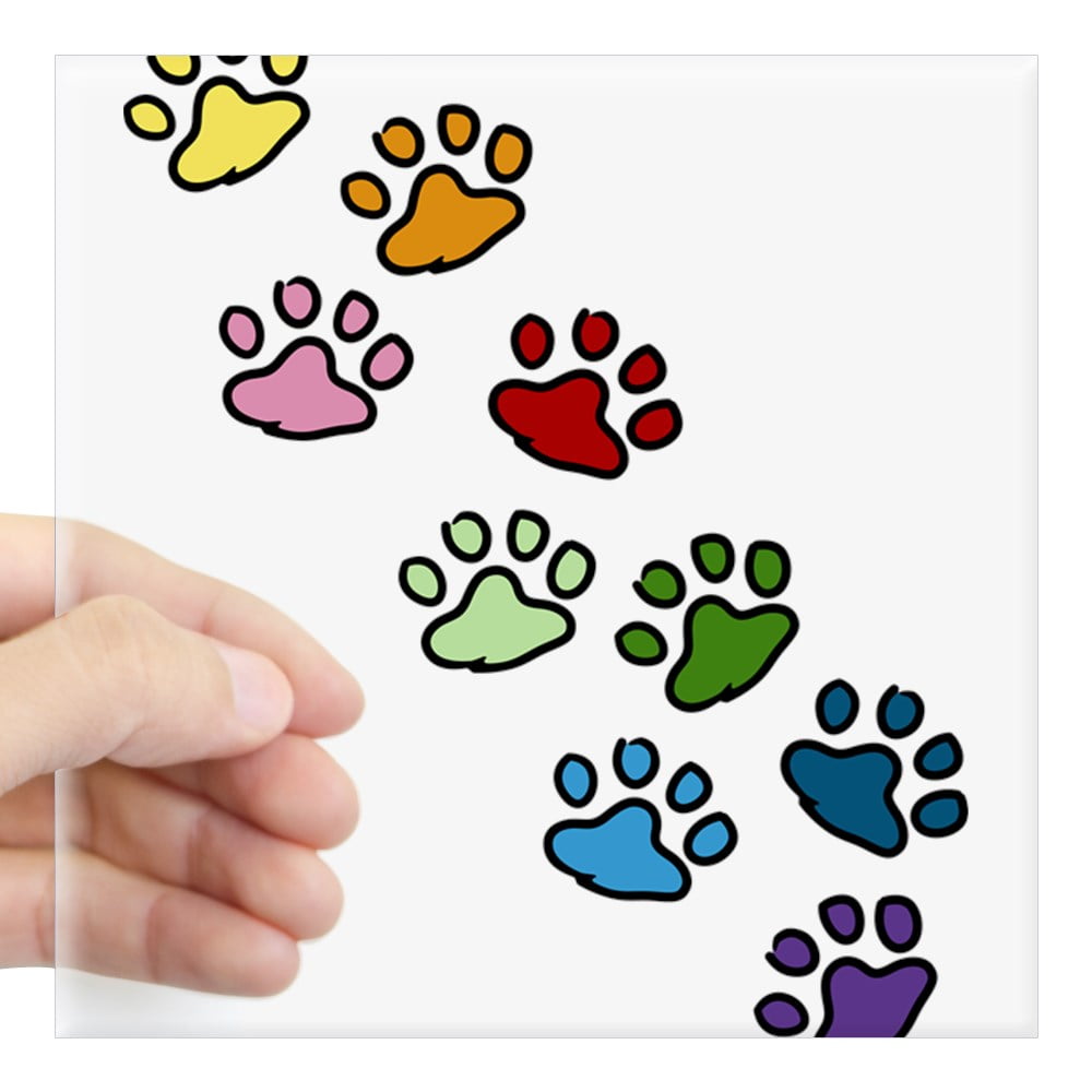 CafePress Lab Paw Prints Square Sticker 3 X 3 Square Sticker 1181823315