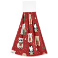 thumbnail image 2 of 2PCS Velcro Hangable Hand Towels Quick-Drying Hanging Kitchen Towels for Kitchen & Bathroom Cute Christmas Animals, 2 of 7