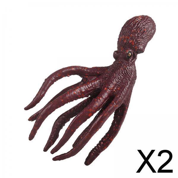 Paquete de 2 figuras de calamar Hugo modelo de figuras de animales de juguete 8,5 cm