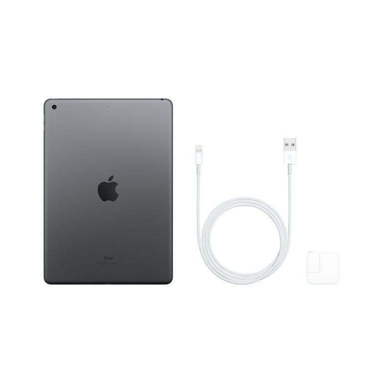 Restored Apple iPad 10.2-inch Retina 128GB Wi-Fi Only Newest OS Bundle:  Case, Pre-Installed Tempered Glass, Rapid Charger, Bluetooth/Wireless  Airbuds