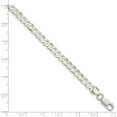 thumbnail image 2 of 925 Sterling Silver High Polished 5.65mm Solid Concave Beveled Curb Chain w/ Lobster Clasp - 22", 2 of 2