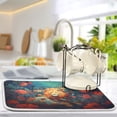 thumbnail image 5 of Lion with Flowers Leaves Dish Drying Mat Dish Drainer Rack Mats Water Absorbent Non-Slip Easy Clean Heat Resistant for Kitchen Counter, 5 of 8