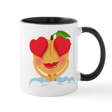 

CafePress - Emoji Heart Eyes - 11 oz Ceramic Mug - Novelty Coffee Tea Cup