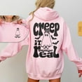 thumbnail image 3 of "Creep It Real" Skateboard Ghost Hoodie – Funny Halloween Pullover with Spooky Ghost Skater Graphic for Trendy Fall Streetwear, 3 of 6