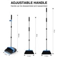 thumbnail image 2 of Broom and Dustpan Set with 52-inch Adjustable Handle, Hair Cleaning Dustpan Teeth, Home Kitchen Office Floor Cleaning Combo, Grey and White, 2 of 7