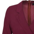 thumbnail image 5 of Mrat Womens Business Work Suit Set V Neck Slim Office Suit Dress Blazer Breasted Fall Elegant Lady Pencil Dress Set S-52 Wine L, 5 of 8