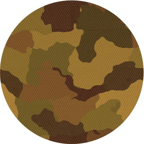 Ahgly Company Indoor Round Patterned Sedona Brown Area Rugs, 8' Round