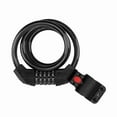thumbnail image 1 of Candado de cable para bicicleta de 5 dígitos, superfuerte, de color negro, grueso, antirrobo, duradero y portátil, 1 of 8