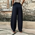 thumbnail image 5 of WTXUE Wide Leg Pants, Bell Bottoms Womens Solid Color Casual Pants Trousers Elastic Waist Pockets Trousers, Womens Trousers Slacks Slacks, Purplish blue, 5 of 6