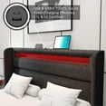 thumbnail image 4 of VANACC Queen Upholstered Bed Frame with RGBW LED Headboard, 4 Storage Drawers & USB Ports, Dark Grey, 4 of 7