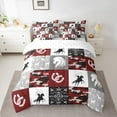 thumbnail image 2 of Manfei Western Cowboy 7 Pieces Bedding Comforter Set,Rustic Farmhouse Cabin Full Bedding Set,Patchwork Geometric Plaid Fitted Sheet Flat Sheet For Boys Teens,Luxury Bedroom Decor, 2 of 8