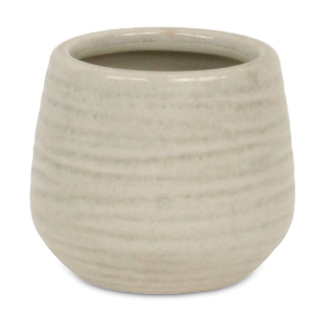 Maceta pequeña de cerámica curva Fairloam de Planter Cheung, color blanco