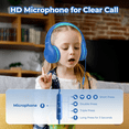 thumbnail image 5 of Seenda Kid's Foldable Wired Over-Ear Headphones, Blue, HKC306, 5 of 7