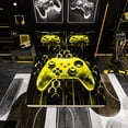 thumbnail image 2 of Erosebridal Gaming Gamer Twin Sheet Sets, Video Game Bedding Twin Size, Neon Gradient Gamepad Bedroom Decor, Black Yellow 3 Pieces, 2 of 7