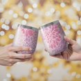thumbnail image 2 of 12oz Stemless Wine Tumblers Pink Floral and Petal Pattern Vacuum Insulated Stainless Steel Travel Tumbler Cups Mug with Lid and Straw for Champaign,Cocktail,Beer with Cleaning Brush, 2 of 5