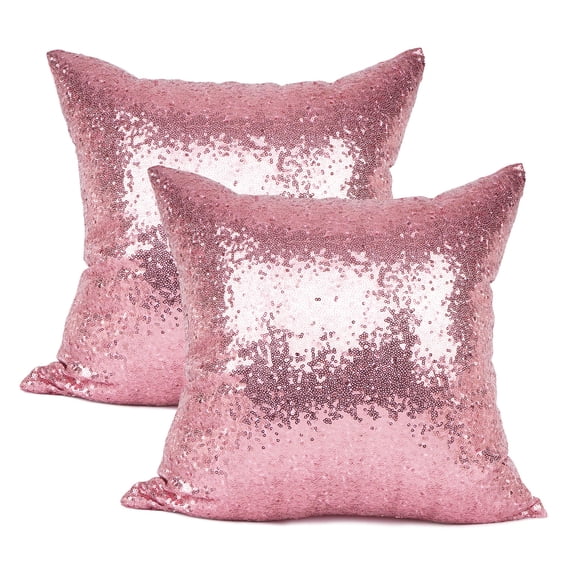 Fundas de almohada decorativas YOUR SMILE Pink Bling, 45 x 45 cm, paquete de 2