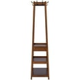 thumbnail image 4 of eHemco 8-Hook 70.2" H Wooden Coat Rack Stand, 3 Storage Shelves and Drawer, Heavy Duty Hall Tree, Coffee, 4 of 7