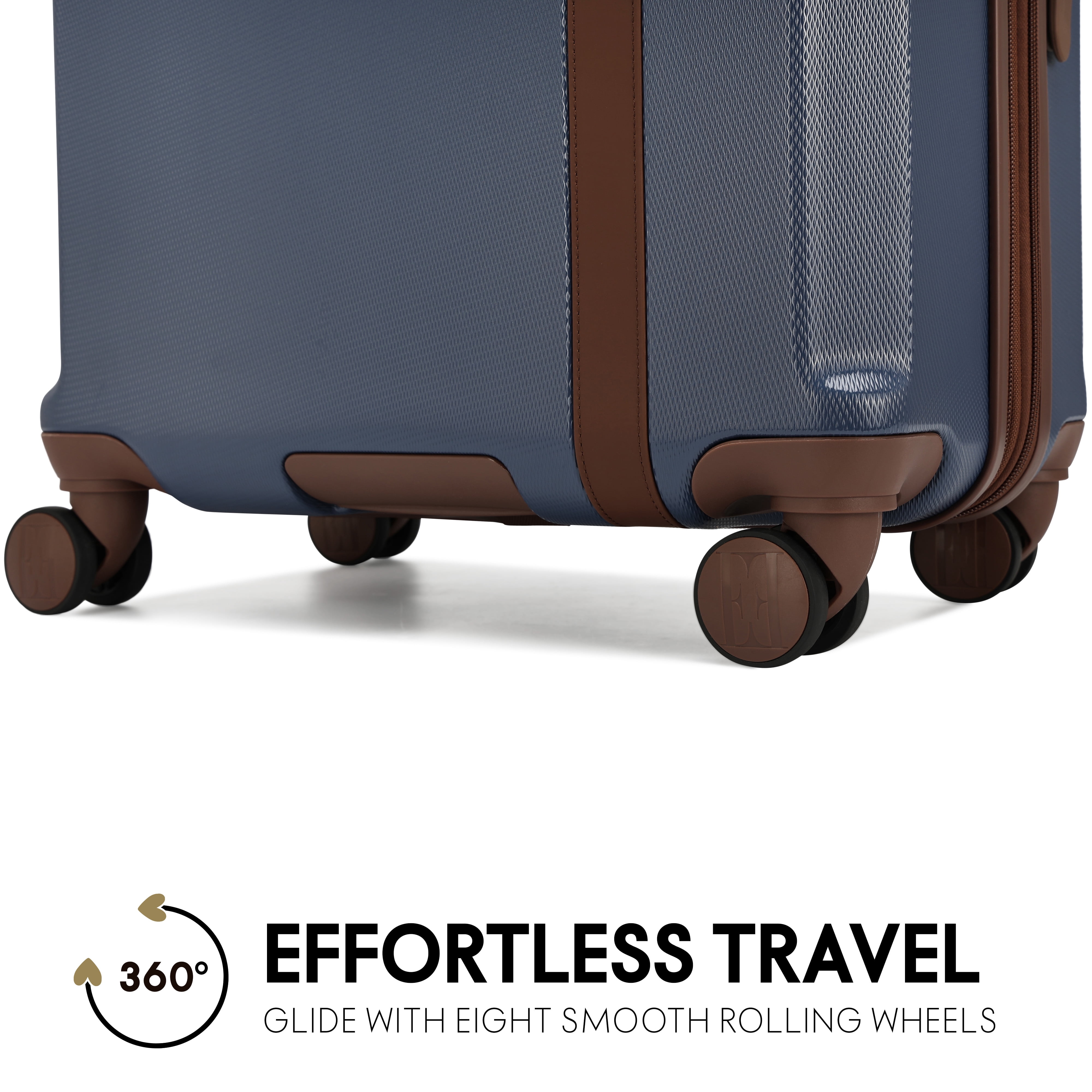 ELLE Luxe Journey 3 Piece Expandable Retro Spinner Luggage Set | Navy