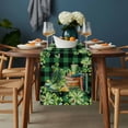thumbnail image 2 of St. Patrick's Day Table Runner - 90 Inch Long, Kitchen Dining Table Runner Dresser Scarves, Shamrocks Green Boots Bools Farm Plaid Farmhouse Decor for Coffee Tables Wedding Party Banquet, 2 of 8