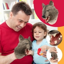 ABPWLY Toys Hand Puppets Realistic Soft Rubber Wolf Animal Toy for Role Play Story Telling Kids Gift Christmas