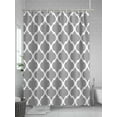 thumbnail image 5 of Shower Curtains for Bathroom-36"x72", Rustic Morocco Lattice Pattern Waterproof Bath Curtain Grommet Shower Curtain Set with Hooks, Modern Gray Washable Bath Accessories, 5 of 6