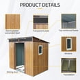 thumbnail image 5 of Jopath 5ft x 6ft Outdoor Storage Shed with Window and Metal Foundation, Heavy Duty Metal Shed Garden Tool Shed with Lockable Door for Backyard, Patio Coffee, 5 of 8
