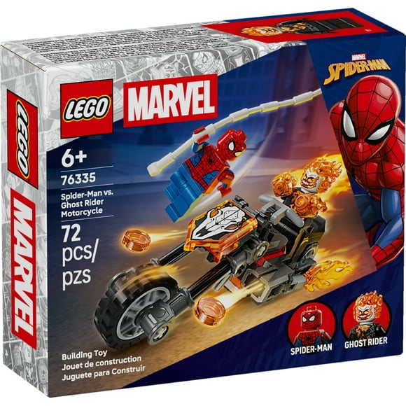 LEGO Marvel Spider-Man vs. Ghost Rider Motorcycle Building Toy for Boys & Girls, Ages 6+ - Super Hero & Villain Playset W/2 Marvel Minifigures - Gift Idea for Kids & Fans - 76335