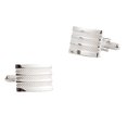 thumbnail image 1 of Gemelos elegantes de metal estampado en plata para hombre, 1 of 3