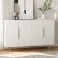 thumbnail image 2 of Hassch 56.7 inch Buffet Sideboard with 4 Doors, Kitchen Storage Cabinet, Coffee Bar Cabinet with Adjustable Shelves, Credenza for Dining Room, Living Room, Entryway, White, 2 of 11