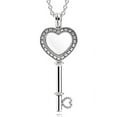 thumbnail image 1 of Sparkling Heart Large Key With Crystal Round Lockets Floating 925 Sterling Silver Necklace For Europe Bead Charm Diy Jewelry, 1 of 7