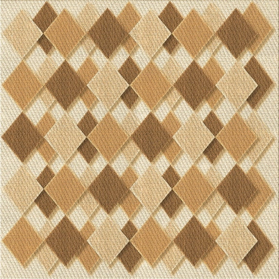Ahgly Company Machine Washable Indoor Square Transitional Brown Gold Area Rugs, 7' Square