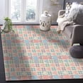 thumbnail image 4 of Area Rugs Indoor Non-Slip Rectangle Rug 5x7 Ft Vintage Patchwork Pink Love Checkered Linen Rug Rubber Backing Floor Mats Non Shedding Home Decor Carpet for Entryway Living Room, 4 of 8