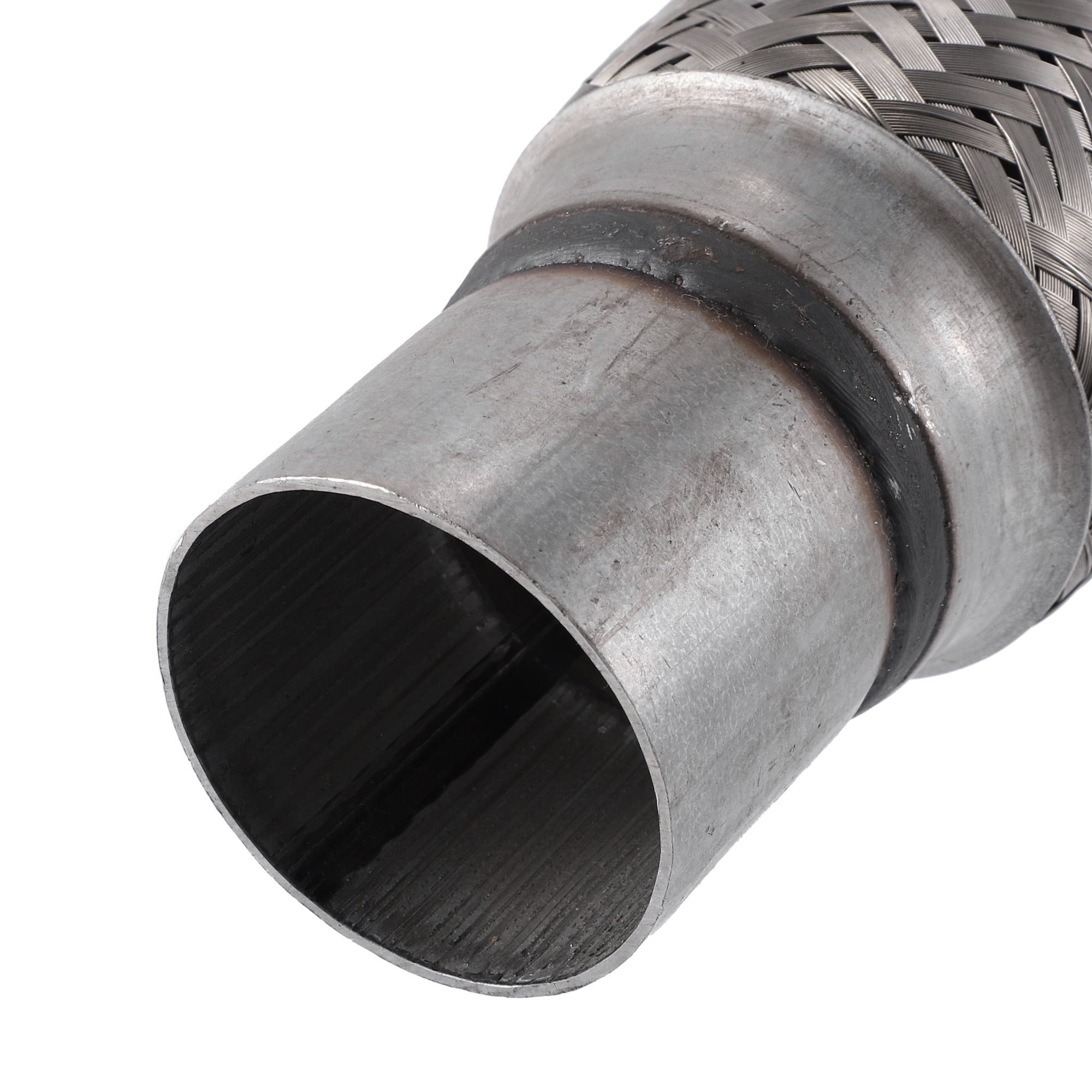 1 Pcs 2.25"x8"x12" Car Exhaust Flex Pipe with Welding Extension Pipe Stainless Steel Silver Tone