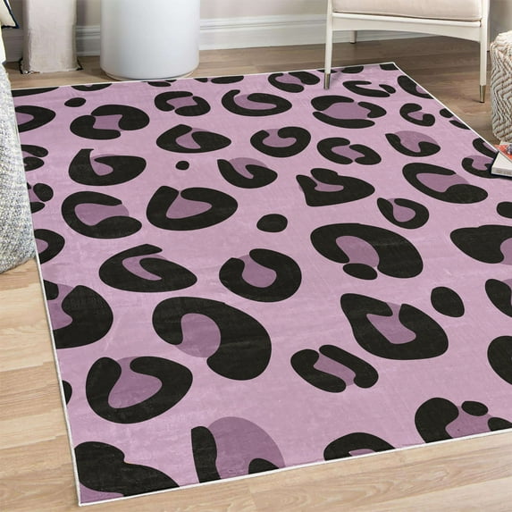 Animal Decorative Rug, Leopard Animal Skin Pattern in Abstract Style Wild Safari Jungle Theme, Quality Carpet for Bedroom Dorm and Living Room, 6 Sizes, Pale Lilac, by Ambesonne