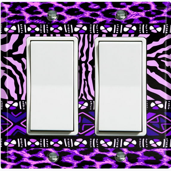 Metal Light Switch Plate Cover African Safari Animal Print Tribal Art Pattern SFR045