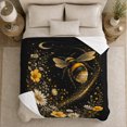 thumbnail image 5 of Mystical Bumblebee Wildflowers Night Sky, Peaceful Mountain Lake Scene, Warm Flannel Blanket for Cabin and Lodge, Outdoor Lovers autumn celebration Gift, Festive Home Decor, 5 of 9
