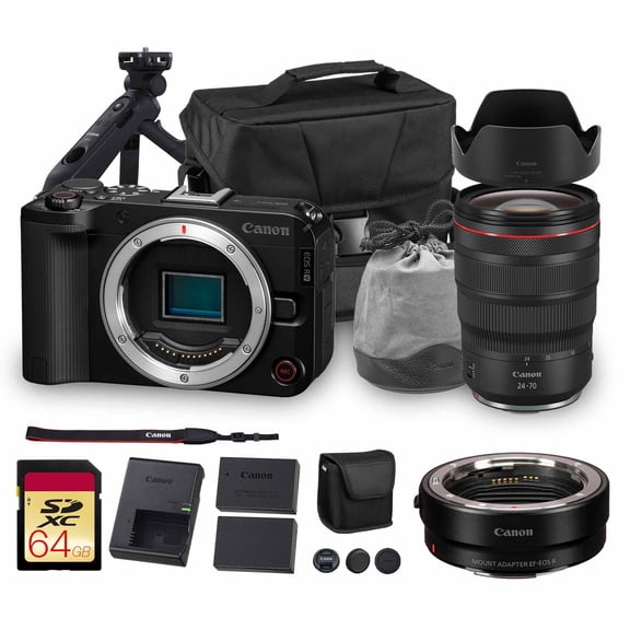 Canon EOS R50 V Mirrorless Camera | 24.2MP APS-C Sensor 4K Oversampled Video | Compact Beginner-Friendly Camera for Vlogging and Travel   Canon RF 24-70mm f/2.8L Lens   HG-100TBR Tripod Grip   More