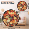 thumbnail image 2 of CURLYOOT Round Rug 3ft Maple Leaves Area Rug, Washable Circle Mat Non Slip Floor Carpet Mat, Farmhouse Soft Indoor Rugs for Entryway Living Room Dining Room Bedroom, 2 of 7