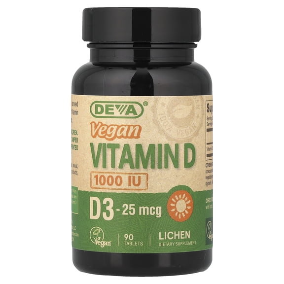 Deva Vegan Vegan Vitamin D3 - 1000 IU 90 Veg Tablet