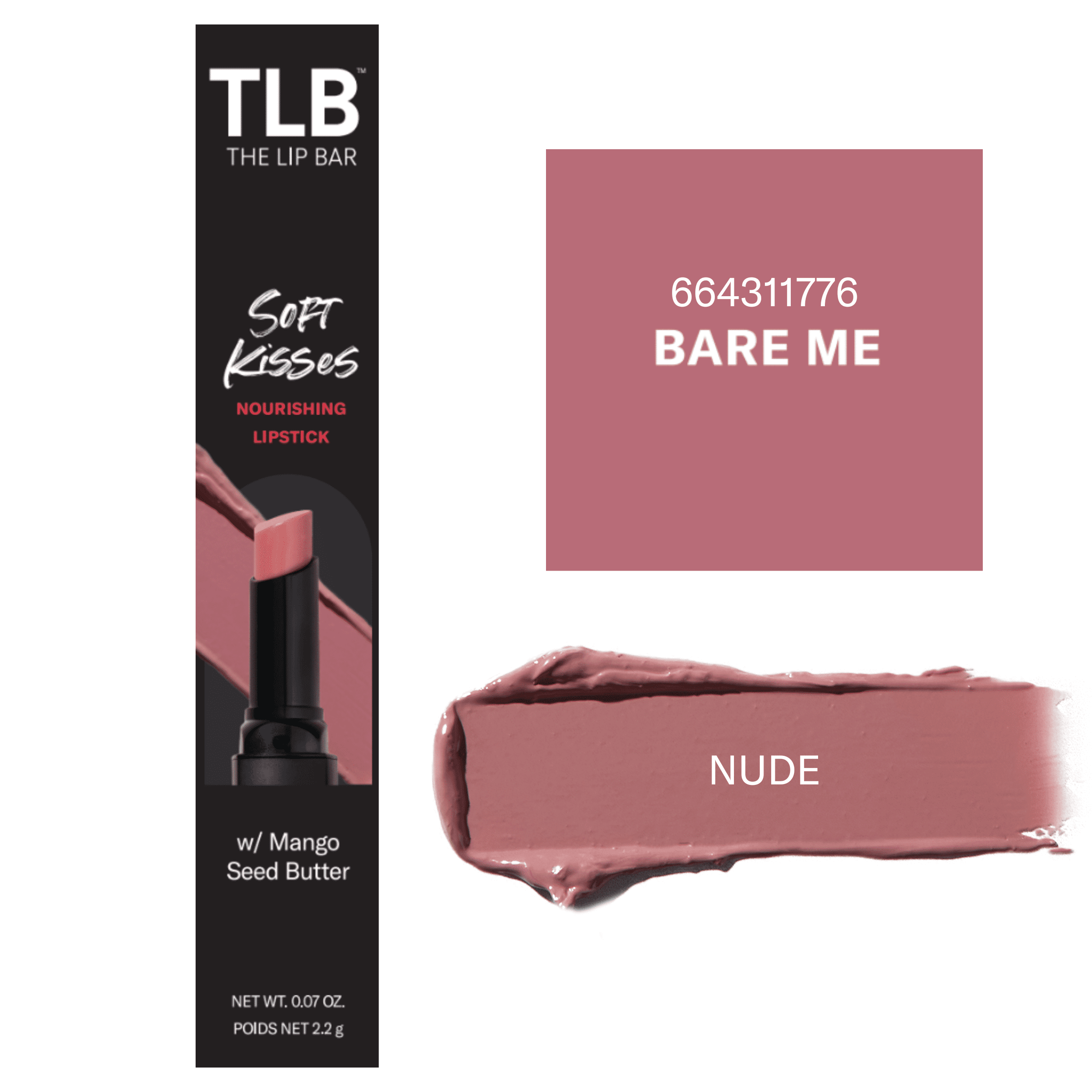 The Lip Bar Soft Kisses Nourishing Lipstick, Bare me