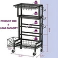 thumbnail image 7 of Weight Rack,Blacksmith 5-Layer Dumbbell Rack Sports Equipment Organizer Rack with Wheels and Hooks,Black, 7 of 7