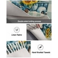 thumbnail image 5 of Blue Truck Yellow Sunflower Area Rug 3x5ft Woven Runner Rug,Summer Teal Plaid Vintage Washable Living Room Hallway Bedroom Kitchen Carpet with Tassels,Indoor Outdoor Throw Door Mat for Entryway, 5 of 5