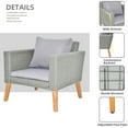 thumbnail image 5 of 4 Pieces Outdoor Wicker Conversation Set, All-Weather Rattan Patio Furniture Sets with Arm Chairs, Tempered Glass Tabletop and Cushions, Sectional Sofa Set for Backyard, Garden, Poolside, 5 of 10