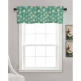 thumbnail image 3 of Teal Yellow Dandelion Kitchen Valances for Windows Farmhouse Linen Window Valance Curtain for Living Room Window Treatment Farmhouse Botanical Blossom Valance Rod Pocket Topper Drape, 54 x 18 Inch, 3 of 6