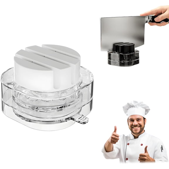 Pocket Knife & Scissors Sharpener, Kitchen Chef Sharpening Tool for Straight and Serrated Knives – Compact Suction Cup Design