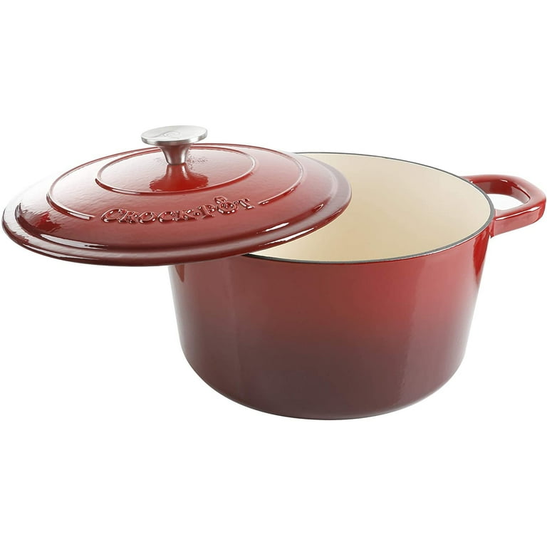 AILIBOO Dutch Oven Red,Enameled Cast Iron Dutch Oven with Lid, 4 Quart Round Nonstick Enamel Cookware Crock Pot,Dutch Oven with Dual Han