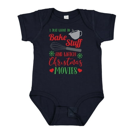 

Inktastic I Just Want to Bake Stuff and Watch Christmas Movies Gift Baby Boy or Baby Girl Bodysuit