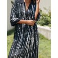 thumbnail image 3 of Edolynsa Printed Shirt Dress for Women Half Sleeve Beach Tunic Casual Summer Outfit Oversize Bikini Cover-up Collar Long Tops, 3 of 8