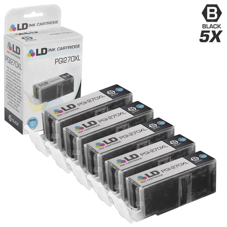 LD Compatible Cartridge Replacement for Canon PGI-270XL 0319C001 High Yield (Pigment Black  5-Pack)