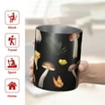 thumbnail image 5 of 12oz Coffee Tumblers Brown Mushroom Leaf Black Pattern Stainless Steel Vacuum Insulated Travel Tumbler Coffee Cups Mug with Lid and Straw with Cleaning Brush for Cold & Hot Drinks, 5 of 5